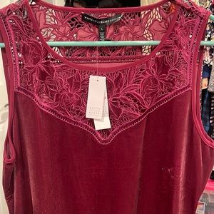 White House Black Market Velvet and Lace Tank